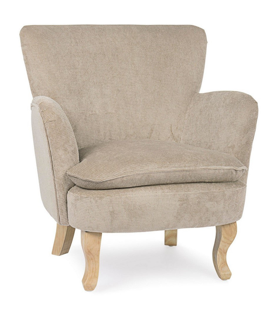 Fotoliu Tapițat Textil Bej, Chenille Taupe Bizzotto - Imagine 1