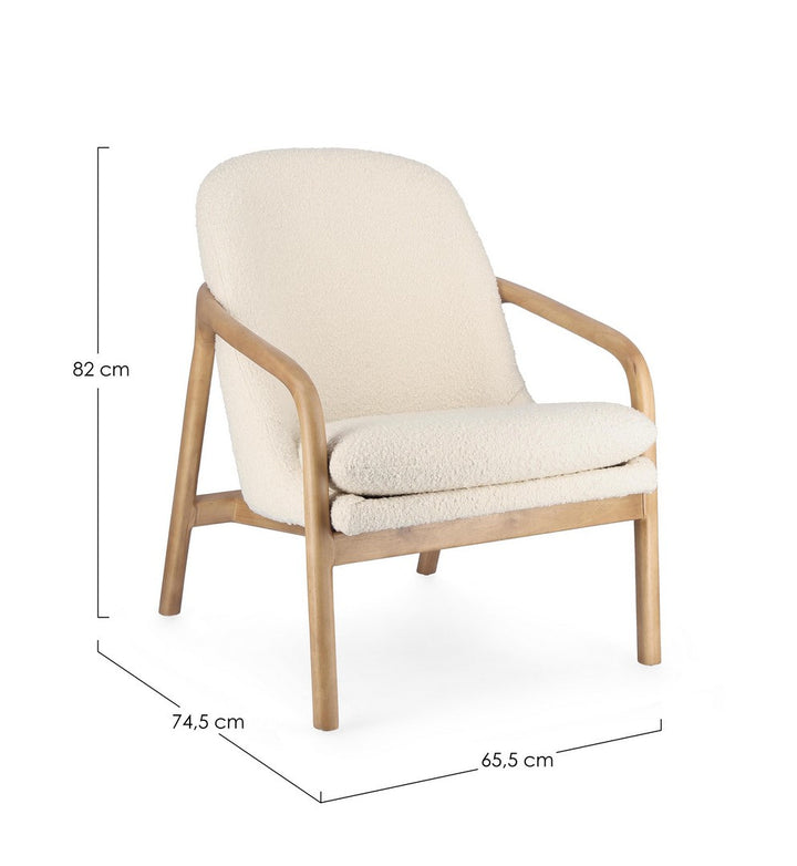 Fotoliu Tapițat Bouclé Bej, Elaide Pure Bizzotto - Imagine 2
