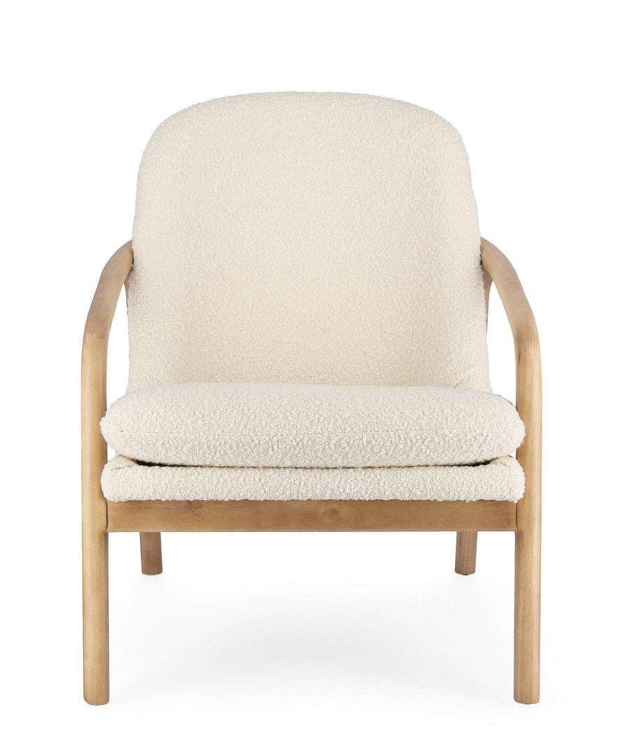 Fotoliu Tapițat Bouclé Bej, Elaide Pure Bizzotto - Imagine 3