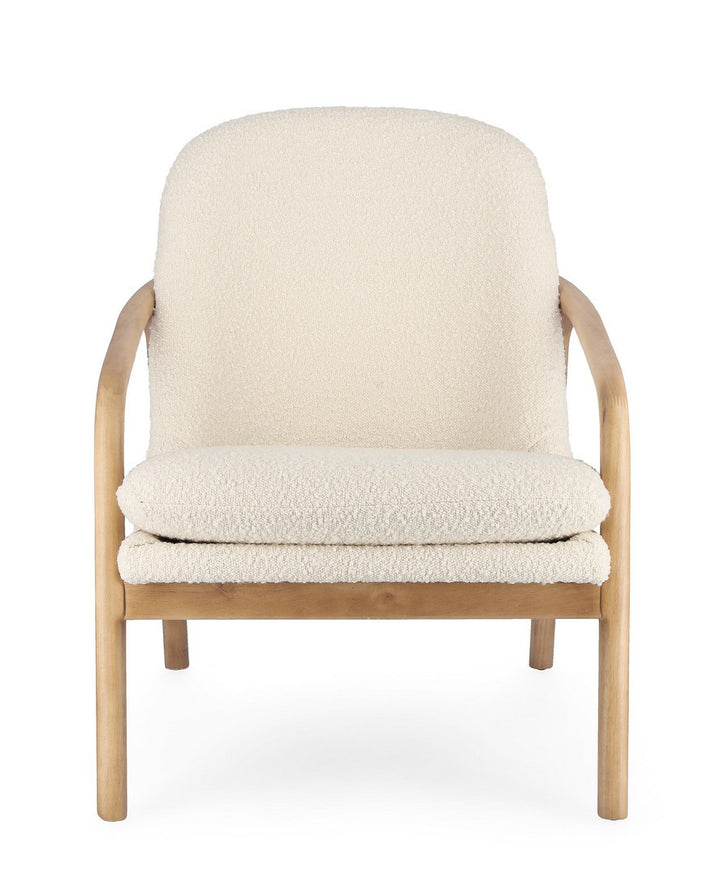 Fotoliu Tapițat Bouclé Bej, Elaide Pure Bizzotto - Imagine 3