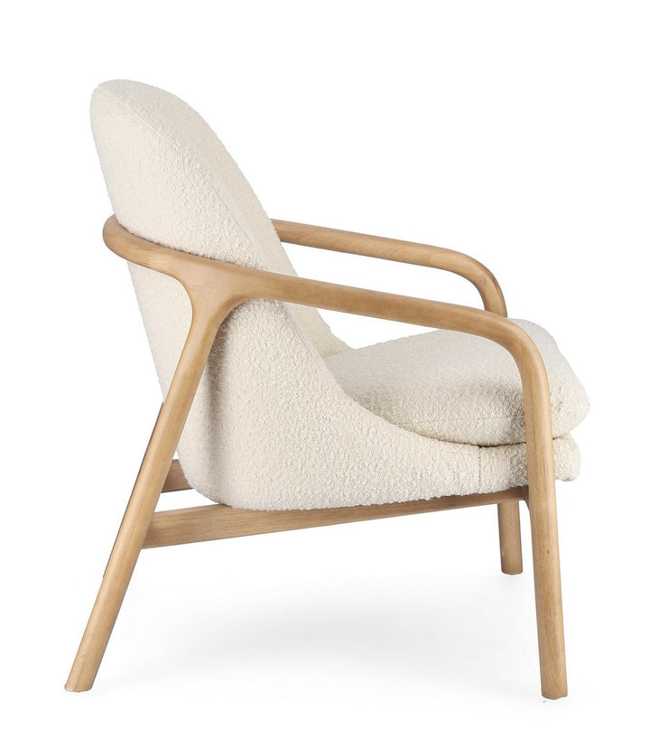 Fotoliu Tapițat Bouclé Bej, Elaide Pure Bizzotto - Imagine 5