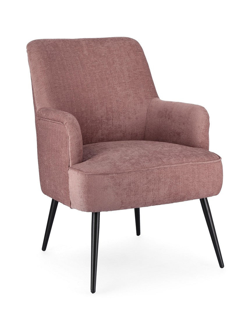 Fotoliu Tapițat Textil Roz, Ernestine Dark Rose Bizzotto - Imagine 1