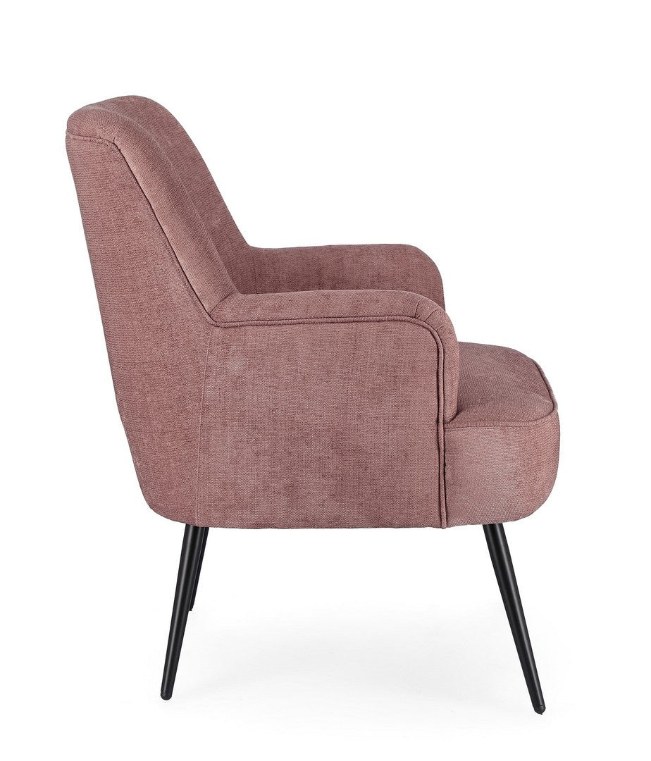 Fotoliu Tapițat Textil Roz, Ernestine Dark Rose Bizzotto - Imagine 4