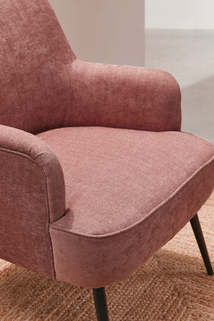 Fotoliu Tapițat Textil Roz, Ernestine Dark Rose Bizzotto - Imagine 7