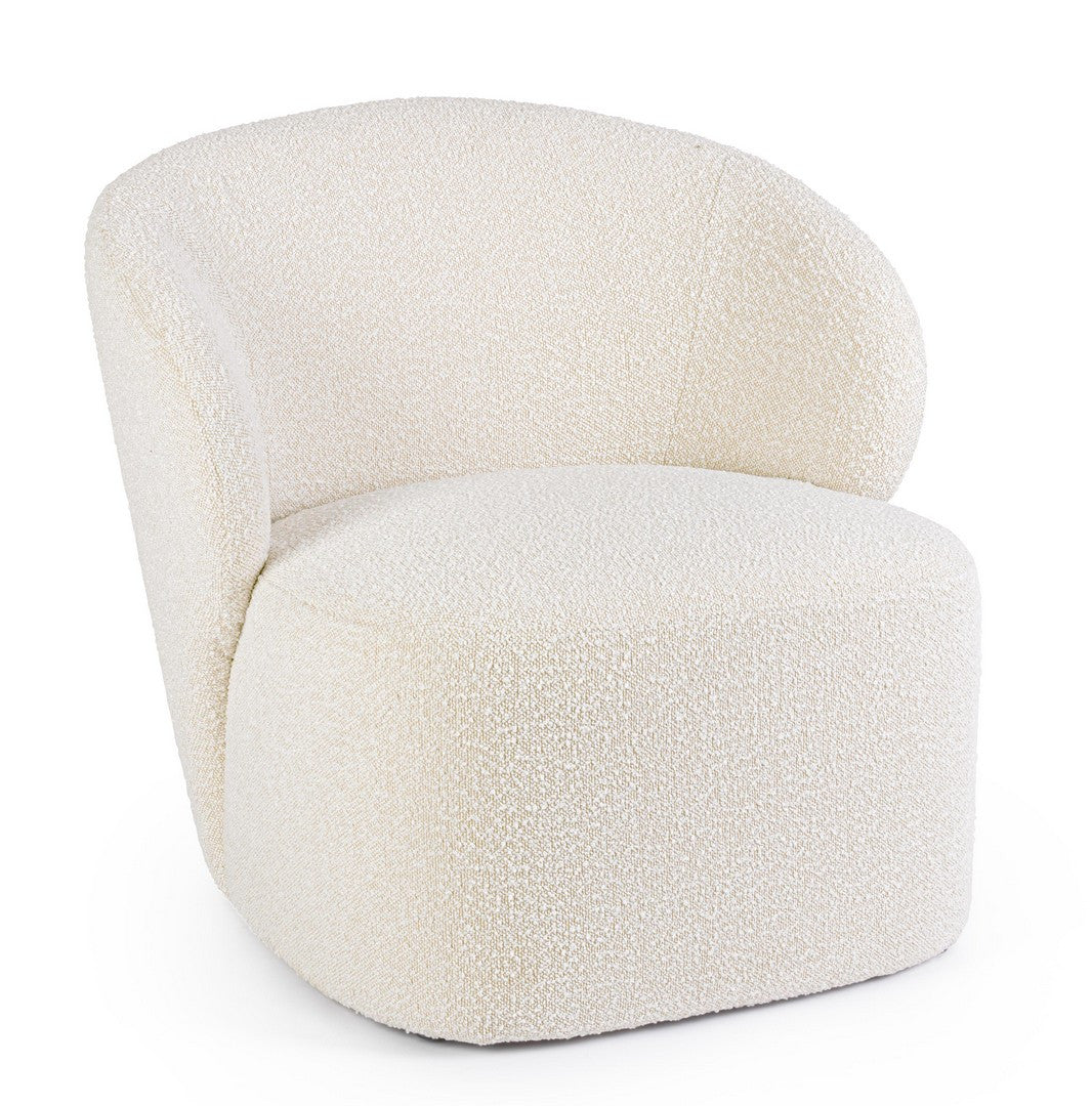 Fotoliu Tapițat Bouclé Bej, Babila Natural Bizzotto - Imagine 1