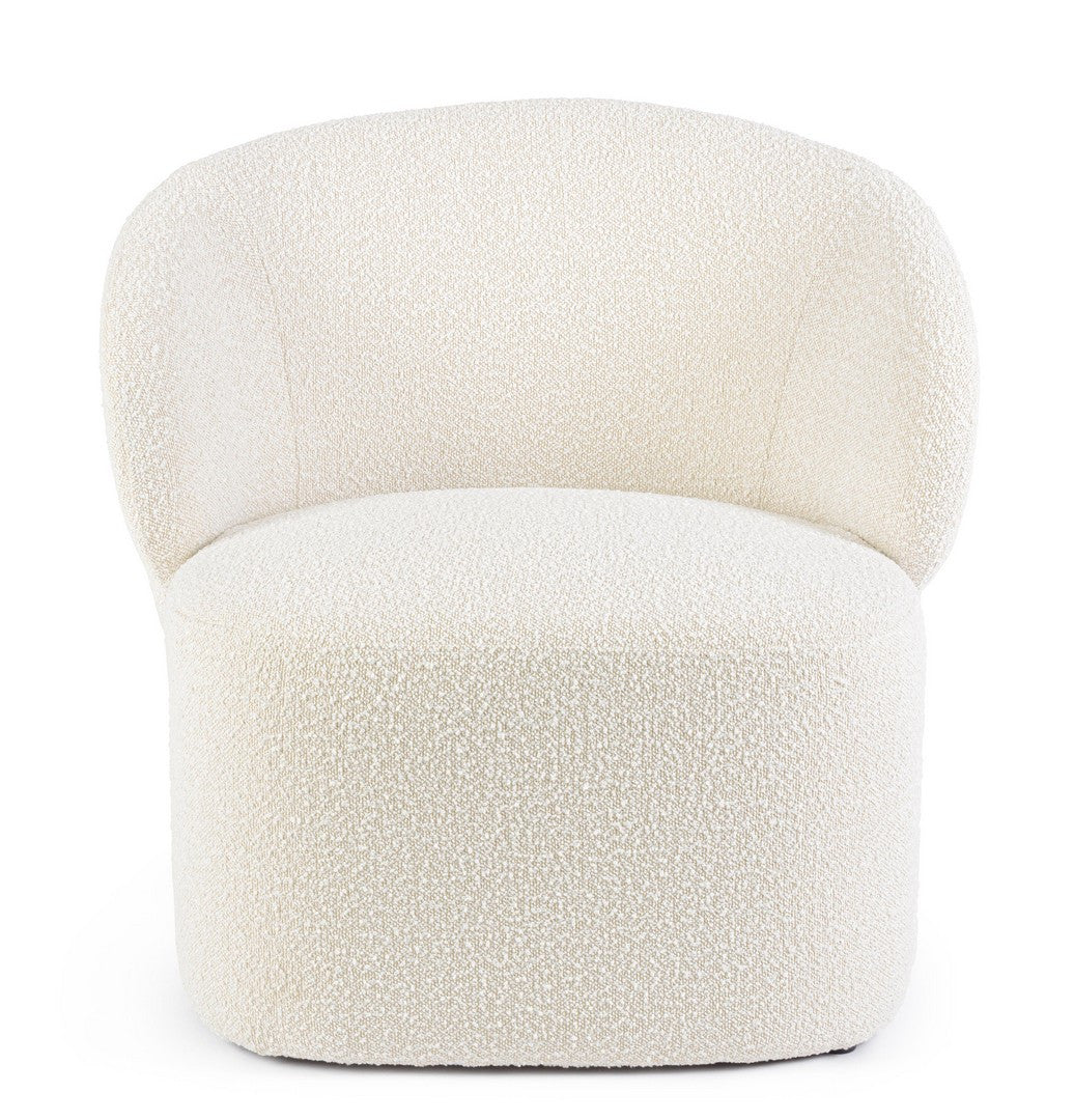 Fotoliu Tapițat Bouclé Bej, Babila Natural Bizzotto - Imagine 4