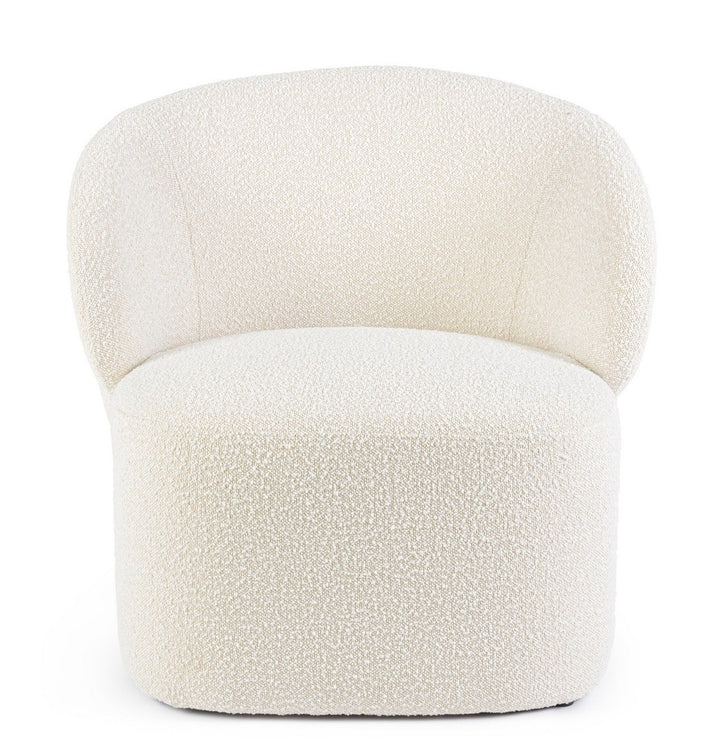 Fotoliu Tapițat Bouclé Bej, Babila Natural Bizzotto - Imagine 4