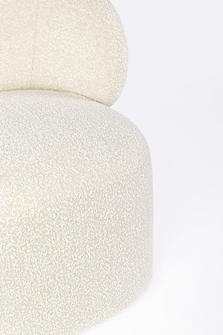 Fotoliu Tapițat Bouclé Bej, Babila Natural Bizzotto - Imagine 8