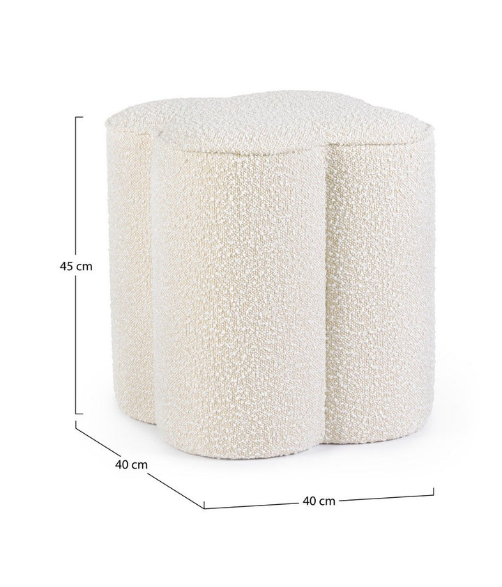 Pouf Tapițat Bouclé Bej, Cointa Natural Bizzotto - Imagine 2