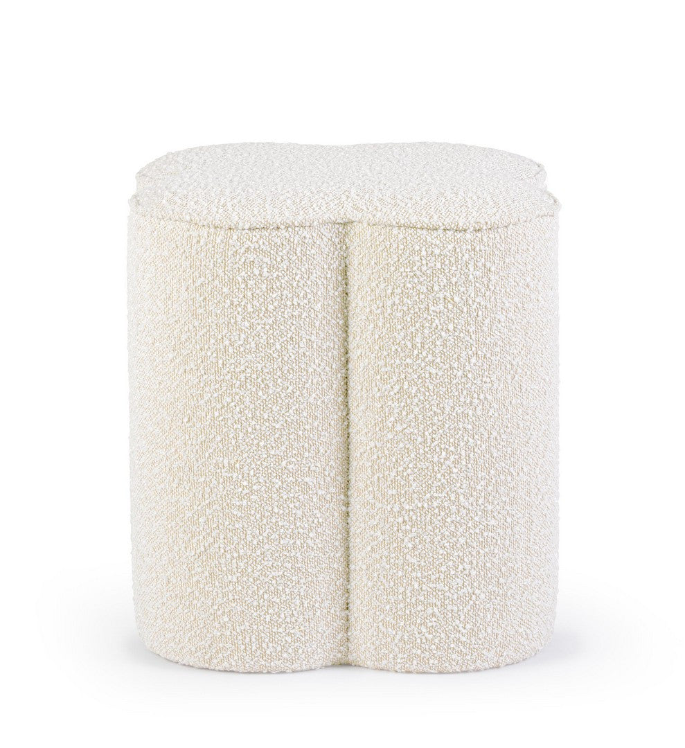 Pouf Tapițat Bouclé Bej, Cointa Natural Bizzotto - Imagine 3