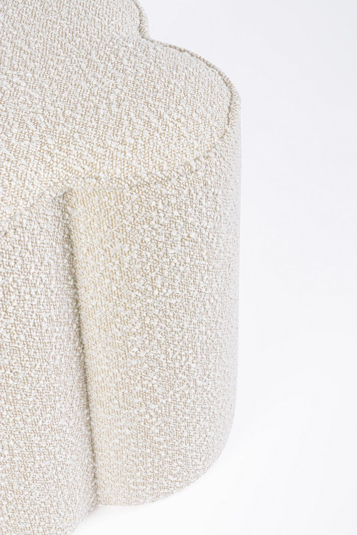 Pouf Tapițat Bouclé Bej, Cointa Natural Bizzotto - Imagine 4