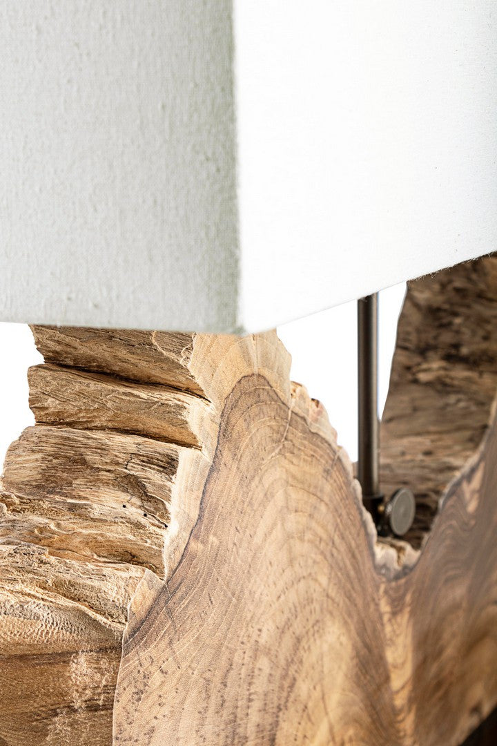 Lampă De Masă Naturală Lemn Teak, Naga White Bizzotto - Imagine 2