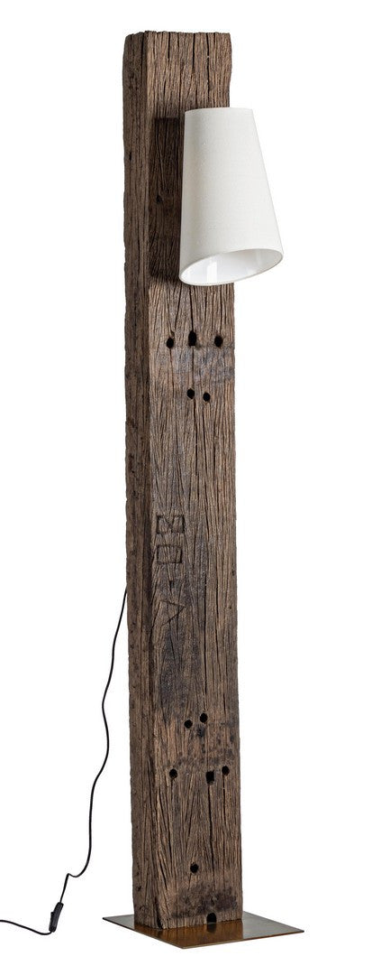 Lampă De Podea Naturală Teak Și Metal, Cocoon Bizzotto - Imagine 1