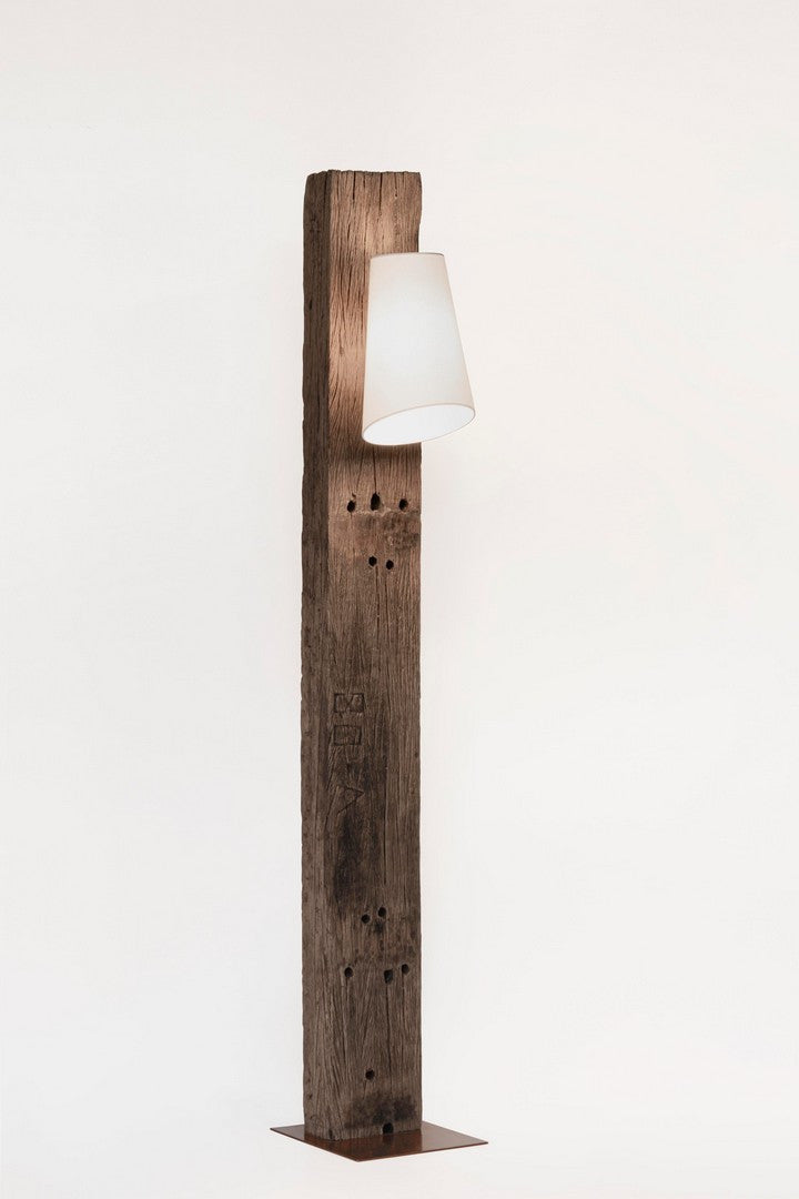 Lampă De Podea Naturală Teak Și Metal, Cocoon Bizzotto - Imagine 3