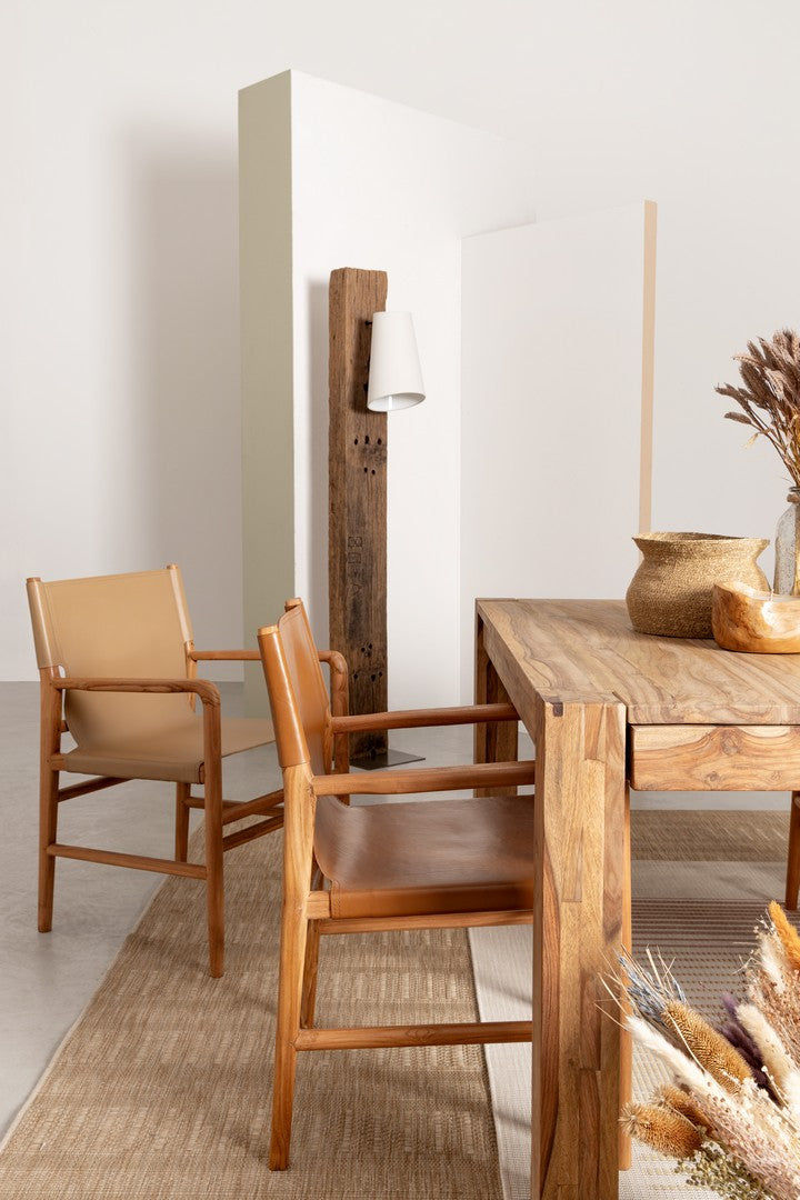 Lampă De Podea Naturală Teak Și Metal, Cocoon Bizzotto - Imagine 5