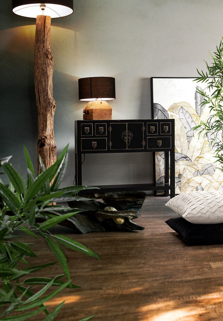 Lampă De Podea Naturală Teak Negru, Kleta Bizzotto - Imagine 8