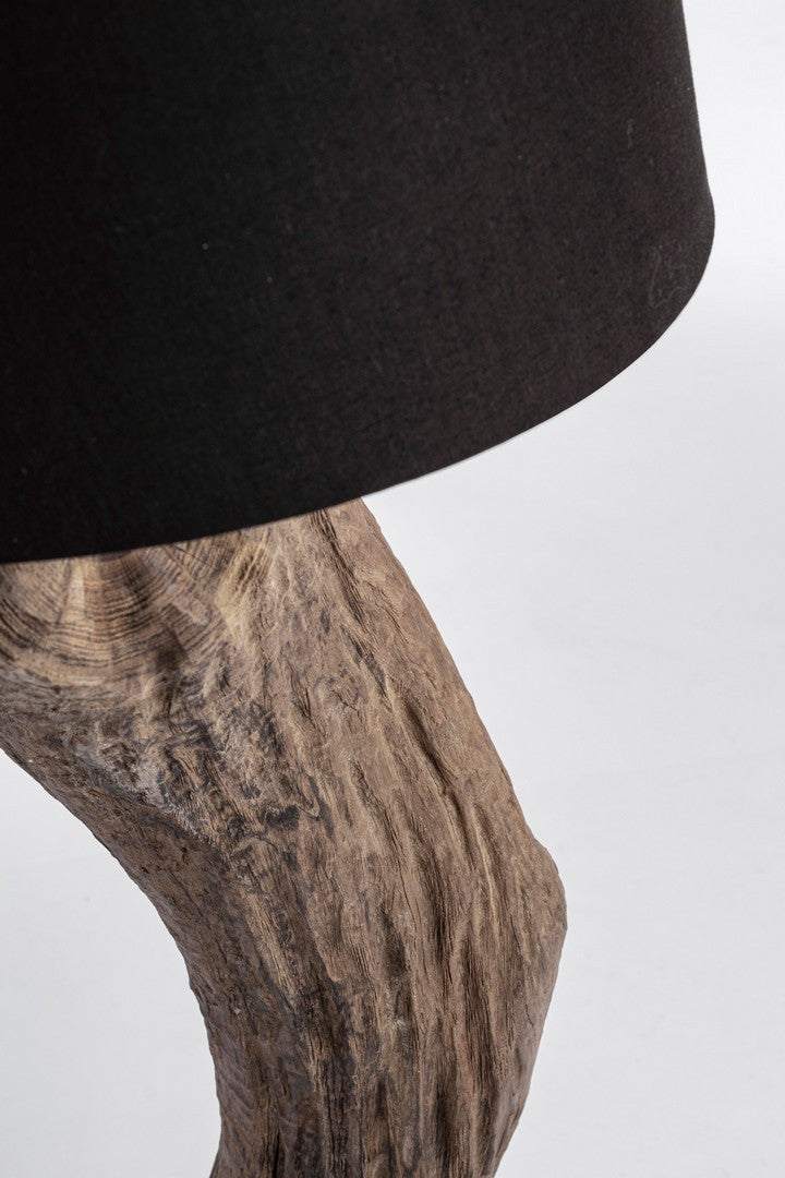 Lampă De Podea Naturală Din Lemn Teak Recondiționat, Kleta Black Bizzotto - Imagine 2