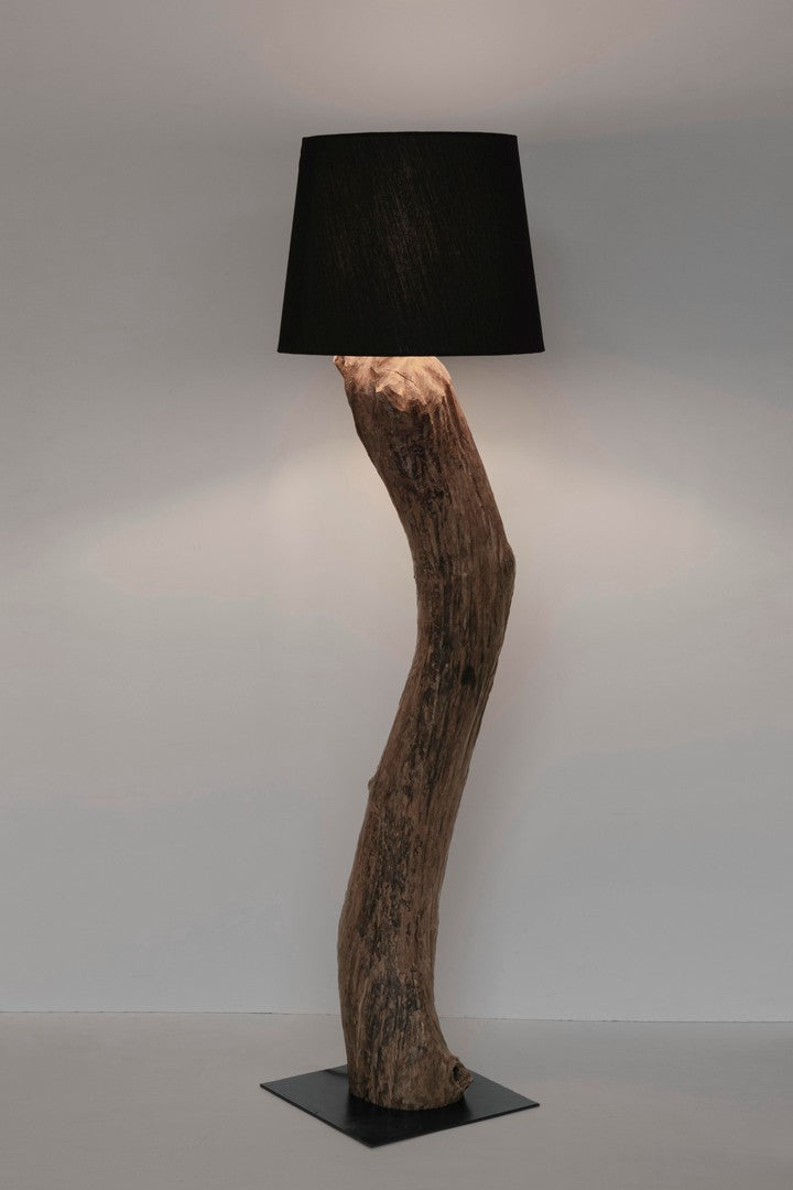 Lampă De Podea Naturală Din Lemn Teak Recondiționat, Kleta Black Bizzotto - Imagine 4