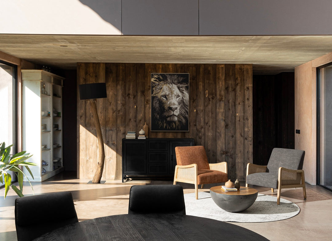 Lampă De Podea Naturală Din Lemn Teak Recondiționat, Kleta Black Bizzotto - Imagine 5