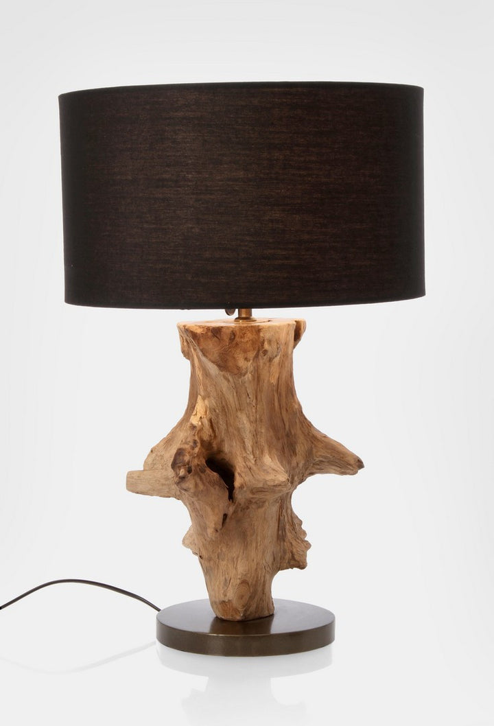 Lampă De Masă Naturală Cu Abajur Negru, ESROOTS Bizzotto - Imagine 3