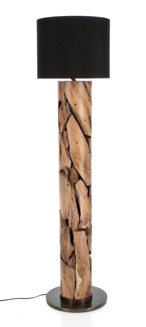 Lampadar Natural Lemn Teak Și Bază Metalică, Arwood Bizzotto - Imagine 1