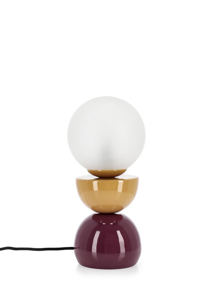 Lampă De Masă Eclectică Metal Și Sticlă, Malton Mustard Red Bizzotto - Imagine 1