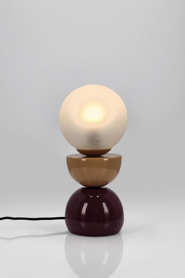 Lampă De Masă Eclectică Metal Și Sticlă, Malton Mustard Red Bizzotto - Imagine 3