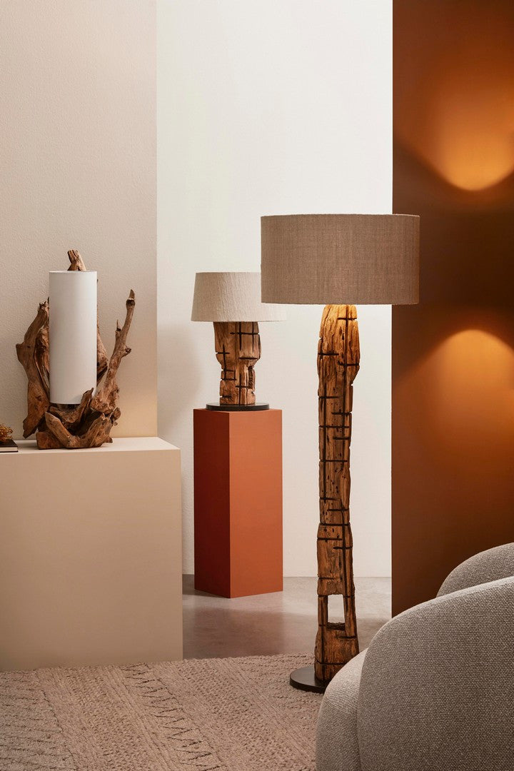Lampă De Masă Naturală Teak, Ace White Bizzotto - Imagine 6