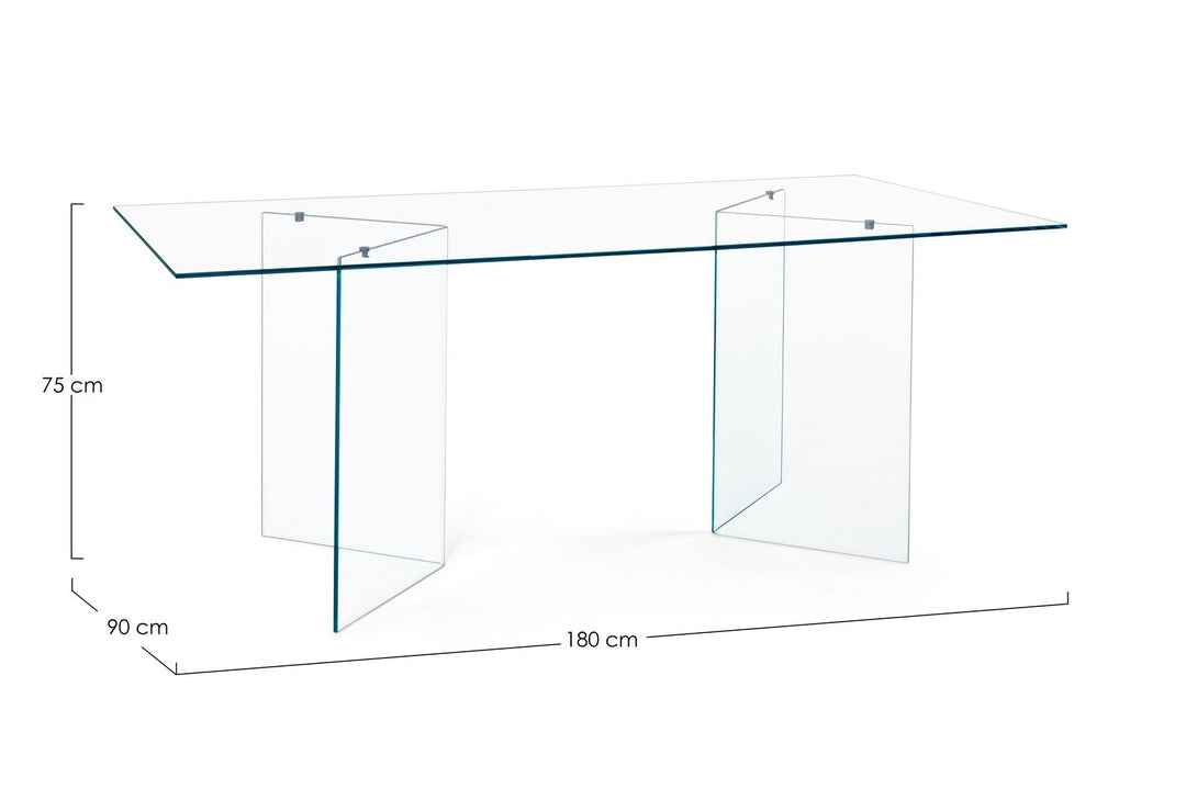 Masă Rectangulară Sticlă Transparentă, Iride Bizzotto - Imagine 2