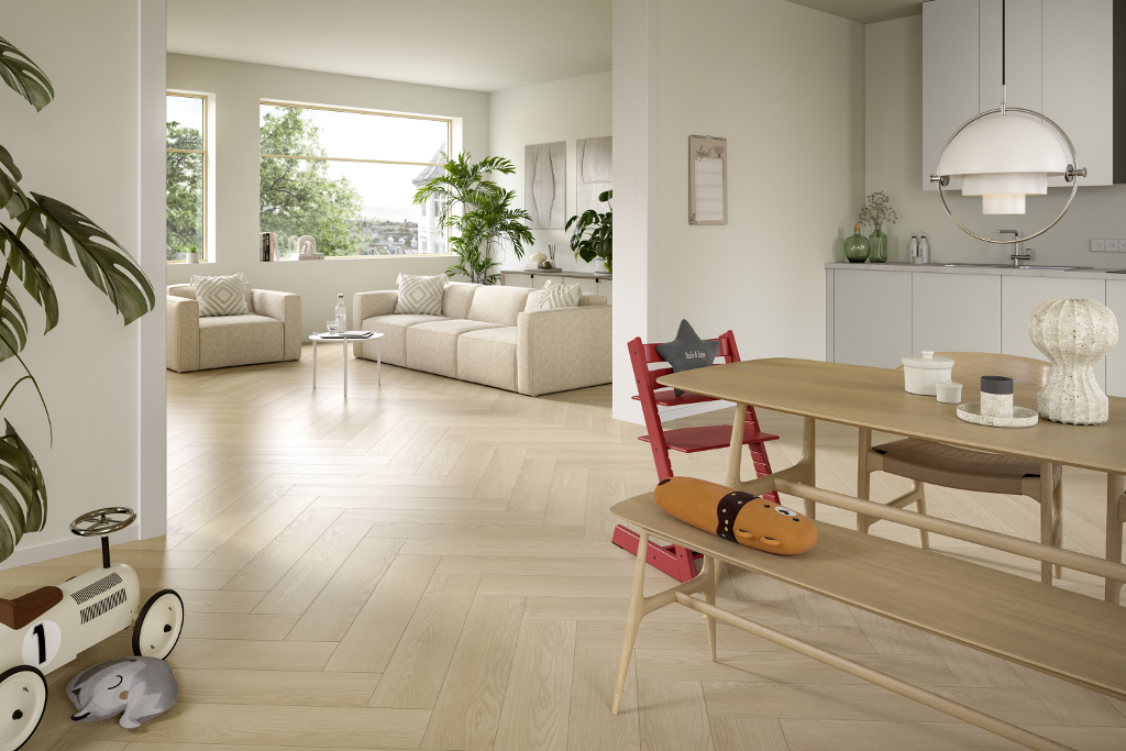 Parchet laminat EGGER EL2133 Herringbone Baronia Eiche sand 8 mm