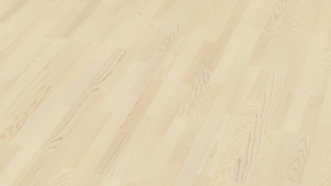 Parchet Stratificat Frasin White Andante, 14mm 3-Strip, Boen