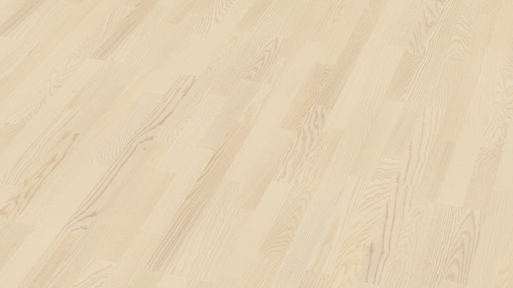 Parchet Stratificat Frasin White Andante, 14mm 3-Strip, Boen