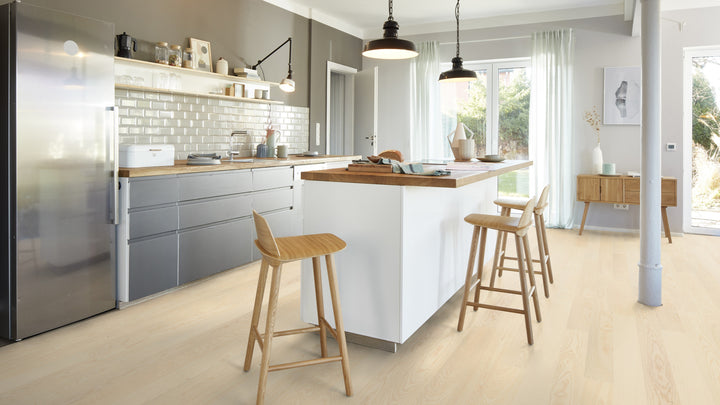 Parchet Stratificat Frasin White Andante, 14mm Plank 138, Boen