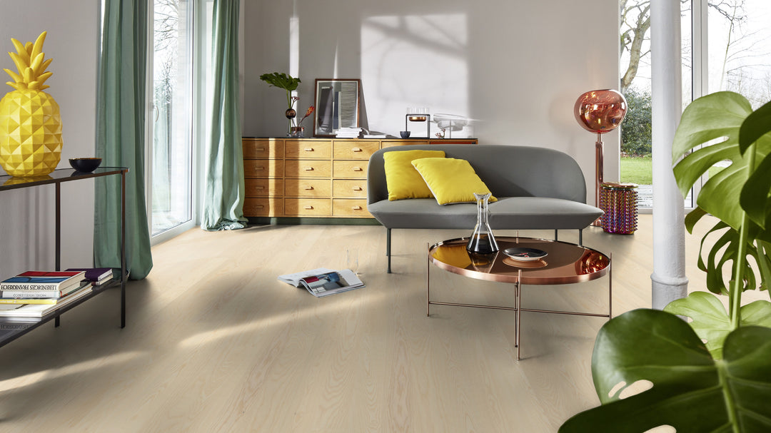 Parchet Stratificat Frasin White Andante, 14mm Plank 138, Boen