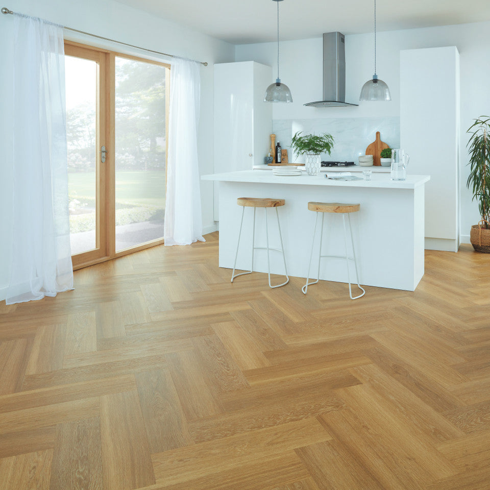 Parchet LVT 6.5mm,Van Gogh Rigid Core,Golden Brushed Oak,Designflooring