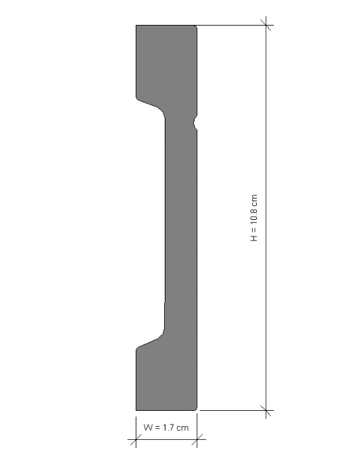 Plinta decorativa din polimer rigid L9 - 10.7x1.7x240 cm