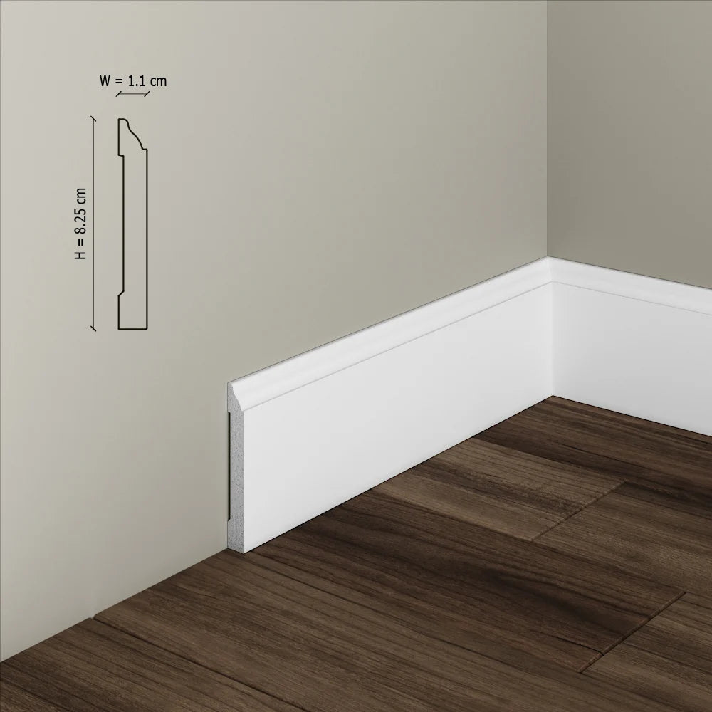 Plinta decorativa din polimer rigid S17 - 8.2x1.1x200 cm