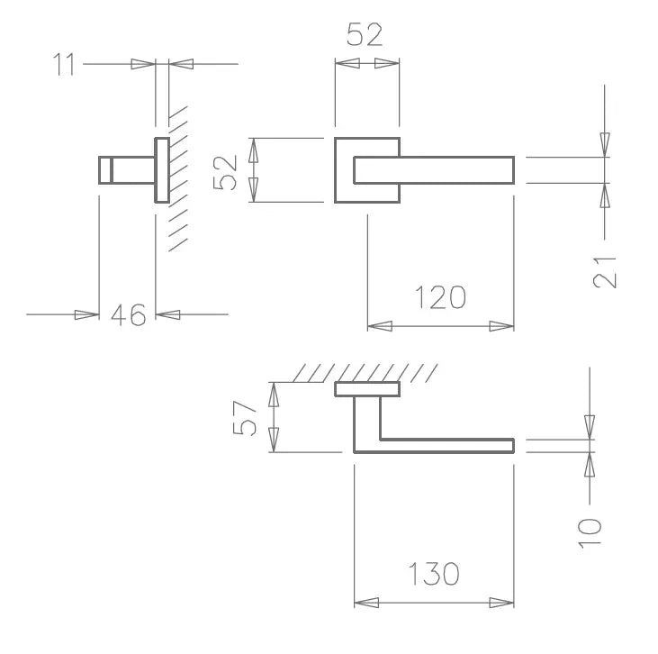 Maner usa crom lucios, 2275 5SQ Tupai
