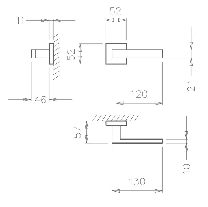 Maner usa crom lucios, 2275 5SQ Tupai