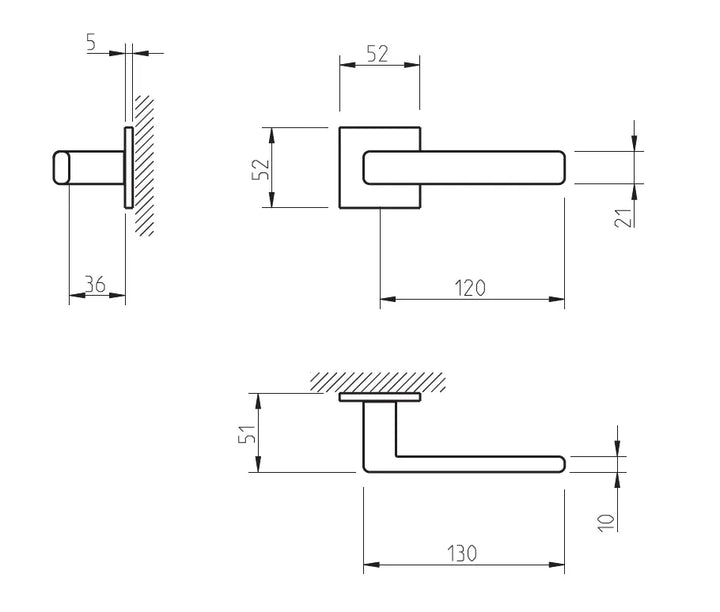 Maner usa PVD, cupru mat, 3095 5SQ, Tupai