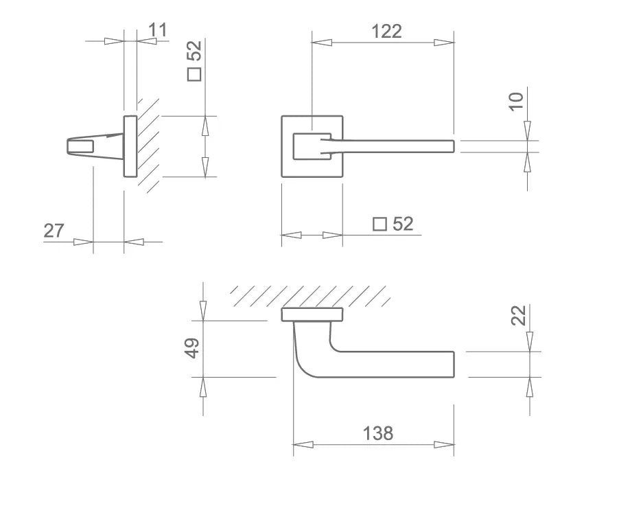 Maner usa crom satinat, 3097 Q, Tupai