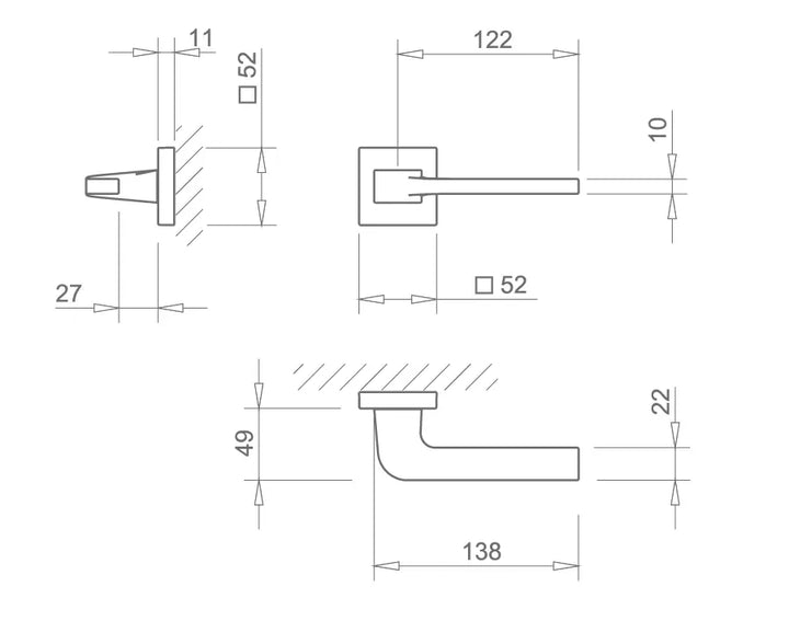 Maner usa crom satinat, 3097 Q, Tupai