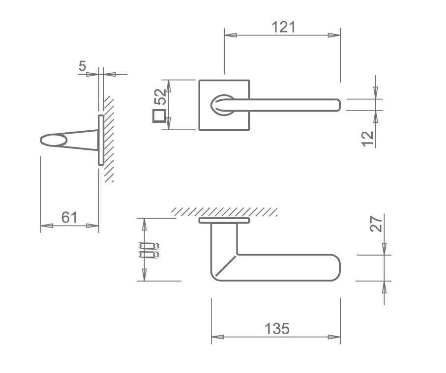 Maner usa crom lucios, 3098 5SQ Tupai
