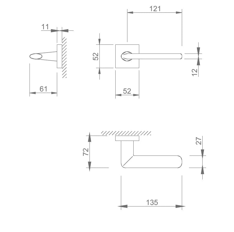 Maner usa crom satinat, 3098 Q, Tupai