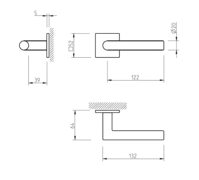 Maner usa PVD, cupru mat, 4002 5SQ, Tupai