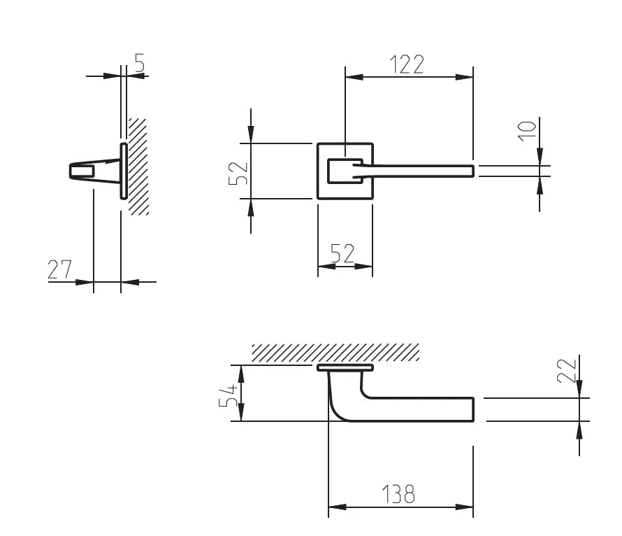 Maner usa PVD, cupru lucios, 4007 5SQ, Tupai