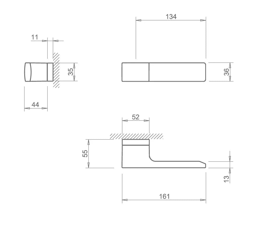 Maner usa crom satinat, 4084 5RE, Tupai
