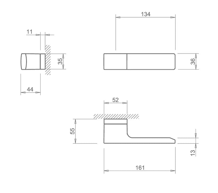 Maner usa crom satinat, 4084 5RE, Tupai