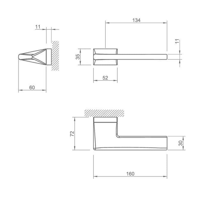 Maner usa crom satinat, 4130 5RE, Tupai