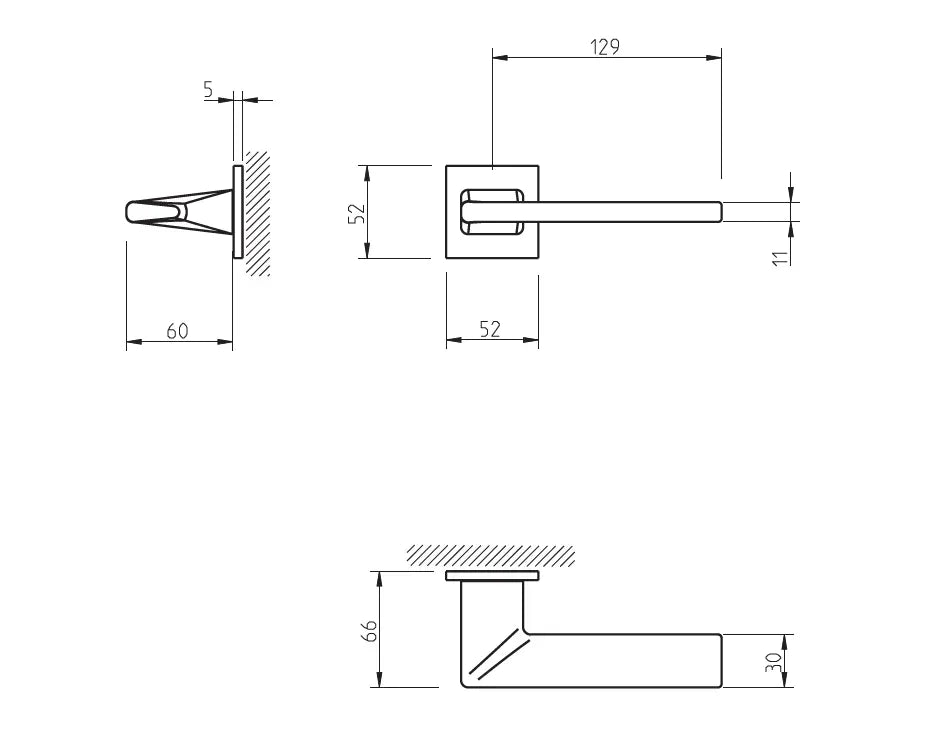 Maner usa crom satinat, 4140 5SQ Tupai
